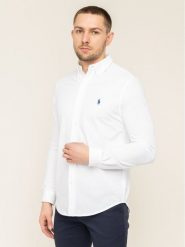 Polo Ralph Lauren Koszula 710654408003 Biały Regular Fit. Białe koszule męskie Polo Ralph Lauren, m, bez wzorów, z bawełny, bez kołnierzyka, bez ramiączek. Za 639.99 zł.