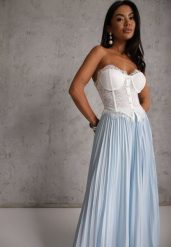 Niebieska Spódnica High Waist Zdobiona Drobnym Plisowaniem Aniope. Niebieskie spódnice damskie Renee, m, z aplikacjami, casualowe, z podwyższonym stanem, maxi, dopasowane. Za 119.99 zł.