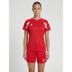 Damski jersey Hummel Core 2.0. Białe koszulki sportowe damskie Hummel, bez wzorów, z jersey, sportowe, bez kołnierzyka. Za 134.00 zł.