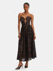 Bardot Sukienka koktajlowa Opal Volume Lace Midi 59714DB2 Czarny Regular Fit. Czarne sukienki damskie Bardot, bez wzorów, z syntetyku, wizytowe, bez kołnierzyka, bez ramiączek, midi. Za 709.99 zł.