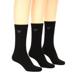 Skarpety męskie Emporio Armani Calza 3-Pack. Czarne skarpety męskie EMPORIO ARMANI CONNECTED, bez wzorów. Za 93.90 zł.