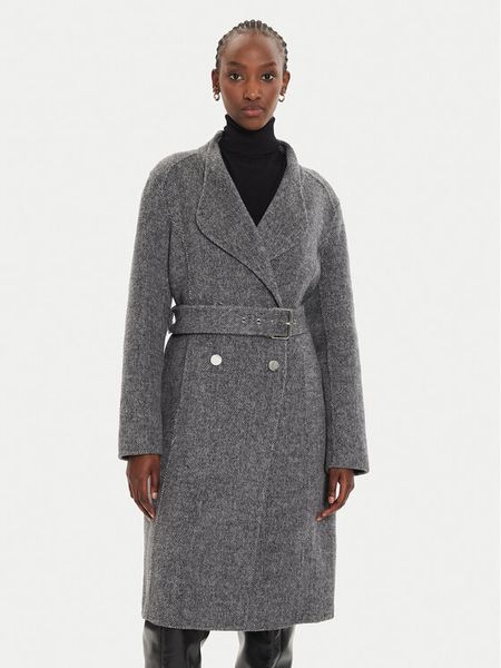 Liu Jo Płaszcz wełniany WF4060 T4627 Szary Regular Fit. Szare płaszcze damskie Liu Jo, na zimę, bez wzorów, z syntetyku, bez kaptura. Za 1,569.00 zł.