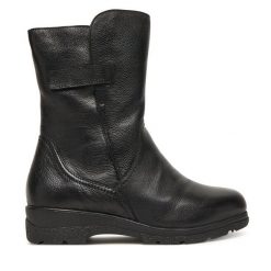 Botki Caprice. Czarne botki damskie Caprice, bez obcasa, na płaskiej podeszwie, bez zapięcia. Za 519.99 zł.