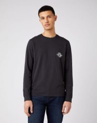 WRANGLER LS BIKER TEE MĘSKA KOSZULKA Z DŁUGIM RĘKAWEM FADED BLACK W7K5D3XV6 112141569. Czarne bluzki z długim rękawem męskie Wrangler, m, bez wzorów, bez kołnierzyka. Za 99.99 zł.