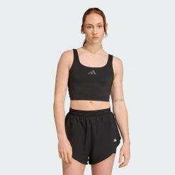 Koszulka Power Light Support Bra. Czarne obuwie sportowe damskie Adidas, bez wzorów, na fitness i siłownię. Za 199.00 zł.
