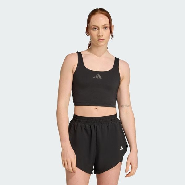 Biustonosz Power Light Support. Czarne obuwie sportowe damskie Adidas, bez wzorów, na fitness i siłownię. Za 199.00 zł.