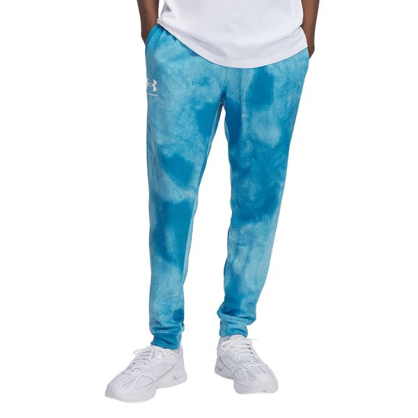 Spodnie męskie Under Armour Rival Terry Printed Jogger. Niebieskie buty sportowe męskie Under Armour, bez zapięcia, na fitness i siłownię. Za 159.99 zł.