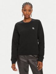 KARL LAGERFELD Bluza Ikonik 2.0 245W1810 Czarny Regular Fit. Czarne bluzy damskie KARL LAGERFELD, xs, bez wzorów, z bawełny, bez kaptura. Za 699.99 zł.