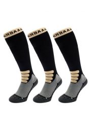 Skarpety narciarskie - Merino Wool Pro - 3 pary - Czarne. Czarne skarpety damskie POEDERBAAS, bez wzorów, z elastanu. Za 329.62 zł.