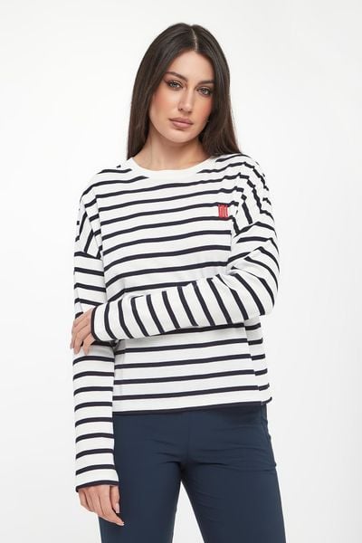 Bluzka damska w paski SPORTALM. Bluzki damskie Sportalm, bez wzorów, bez kołnierzyka, bez ramiączek. Za 739.00 zł.