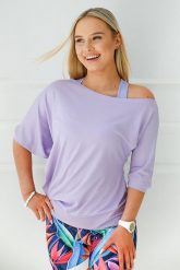 Luźna bluzka damska 2skin Spontanic lila. Czerwone bluzki damskie 2SkIN, bez wzorów, z materiału, biznesowe, z asymetrycznym kołnierzem, bez ramiączek. Za 129.00 zł.