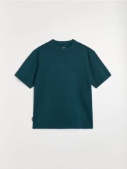 Bluza z krótkim rękawem z wiskozą - zielony. Zielone bluzy męskie Sinsay, l, bez wzorów, z wiskozy, bez kaptura. Za 39.99 zł.