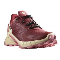 Buty do biegania damskie Salomon Supercross 4 Gtx. Czerwone obuwie sportowe damskie Salomon, bez wzorów, z materiału, do biegania. Za 666.00 zł.