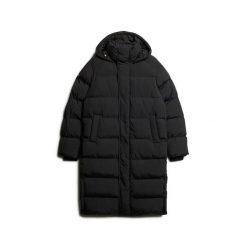 Długa kurtka z kapturem Superdry. Czarne kurtki męskie Superdry., na zimę, l, bez wzorów, z materiału, eleganckie, z kapturem. Za 850.65 zł.