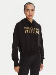 Versace Jeans Couture Bluza 79HAIT02 CF01T Czarny Regular Fit. Czarne bluzy damskie Versace Jeans Couture, m, bez wzorów, z bawełny, bez kaptura. Za 799.99 zł.