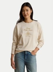 LAUREN RALPH LAUREN Bluza 200P13944002 Kremowy Regular Fit. Białe bluzy damskie Lauren Ralph Lauren, xl, bez wzorów, z bawełny, bez kaptura. Za 859.99 zł.