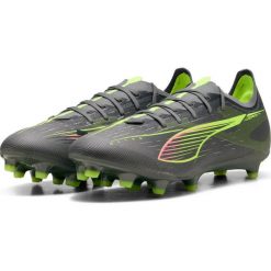 Buty piłkarskie Puma Ultra 5 Match FG/AG. Szare buty sportowe męskie Puma, bez zapięcia, do piłki nożnej. Za 179.99 zł.