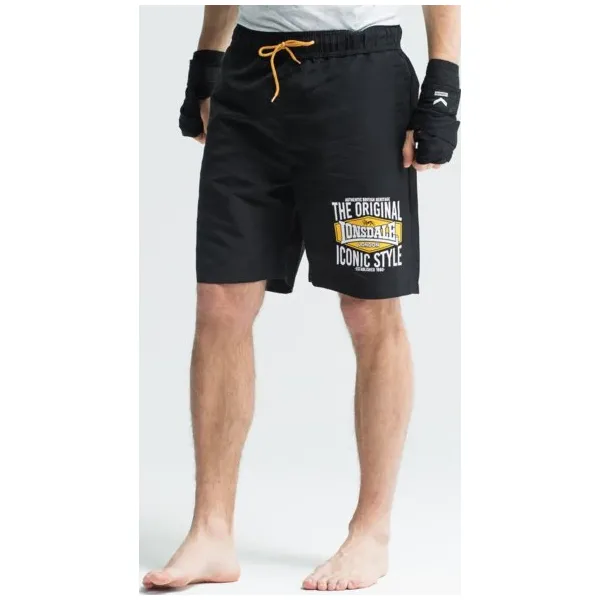 Lonsdale Kąpielówki Gretton , czarny, rozmiar L. Czarne kąpielówki męskie Lonsdale, l, bez wzorów, z materiału, na fitness i siłownię. W wyprzedaży za 59.99 zł.