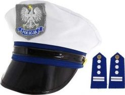 Akson Czapka Policjanta z pagonami rozmiar S do zabawy dla dzieci. Czapki dla dzieci Akson, bez wzorów. Za 29.99 zł.