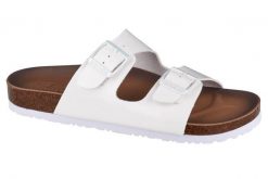 Klapki damskie Skechers Granolagloss Floss. Białe klapki damskie Skechers, bez wzorów, z materiału, eleganckie, bez obcasa. Za 277.40 zł.