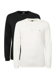 Tommy Jeans Komplet longsleeve DM0DM22148 Czarny Slim Fit. Czarne bluzki z długim rękawem męskie Tommy Jeans, m, bez wzorów, z bawełny, bez kołnierzyka. Za 269.99 zł.