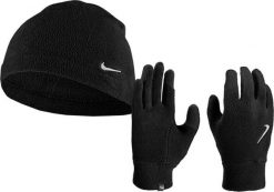 Nike Rękawiczki męskie i czapka Nike Dri-Fit Fleece czarne N1002578082 L/XL. Czarne rękawiczki męskie Nike, bez wzorów. Za 314.72 zł.