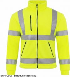 JHK FLRA340 - Bluza polarowa z materiału fluorescencyjnego, - złoty fluorescencyjny M. Żółte bluzy męskie JHK, m, bez wzorów, z polaru, bez kaptura. Za 101.86 zł.