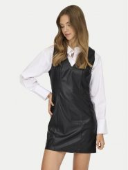 ONLY Sukienka z imitacji skóry Nelly 15360558 Czarny Slim Fit. Czarne sukienki damskie Only, l, bez wzorów, ze skóry, bez kołnierzyka, bez ramiączek. Za 169.99 zł.