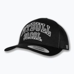 Czapka z daszkiem męska Pitbull SO.CAL. Retro Trucker. Czarne czapki i kapelusze męskie PITBULL, bez wzorów, z bawełny, retro. Za 139.99 zł.