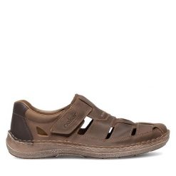 Półbuty Rieker. Brązowe półbuty na co dzień męskie Rieker, bez zapięcia. Za 379.99 zł.