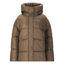 Damska kurtka z kapturem Athlecia Shaja. Brązowe kurtki damskie Athlecia, bez wzorów, z puchu, z kapturem, trekkingowe. Za 524.50 zł.