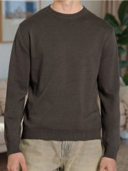 Sweter z długim rękawem - zielony. Zielone swetry przez głowę męskie Sinsay, l, bez wzorów, bez kołnierzyka. Za 39.99 zł.