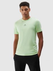 4F T-shirt regular gładki męski - jasna zieleń S. Zielone koszulki sportowe męskie 4f, m, bez wzorów, z bawełny, sportowe, bez kołnierzyka. W wyprzedaży za 39.99 zł.