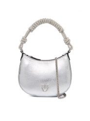 PINKO Torebka Half Moon Baby C + Manico Al 25-26 PLTT 105913 A2WD Srebrny. Szare torebki do ręki damskie Pinko, bez wzorów, ze skóry, wizytowe, bez dodatków. Za 1,289.00 zł.