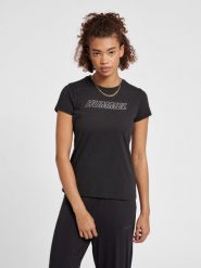 Damska bawełniana koszulka Hummel TE Cali. Czarne t-shirty damskie Hummel, xs, bez wzorów, z bawełny, bez kołnierzyka. Za 111.00 zł.
