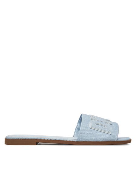 DKNY Klapki Willow K1500528 Niebieski. Niebieskie klapki damskie DKNY, bez wzorów, z materiału, bez obcasa. Za 379.99 zł.
