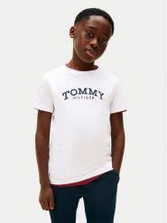 Tommy Hilfiger T-Shirt Monotype Print KB0KB10051 D Biały Regular Fit. Białe t-shirty dla chłopców Tommy Hilfiger, bez wzorów, z bawełny, bez ramiączek. Za 109.99 zł.