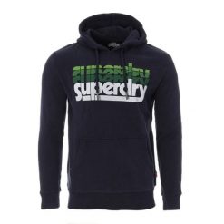 Bluza z kapturem Superdry Stacked. Niebieskie bluzy męskie Superdry., l, bez wzorów, z materiału, z kapturem. Za 381.50 zł.