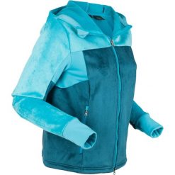 Bluza z polaru z futerkiem, długi rękaw bonprix niebieskozielony morski-ciemnoturkusowy. Bluzy damskie marki bonprix. Za 79.99 zł.