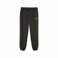 Długie Spodnie Dresowe Puma Ess+ Minimal Gold Czarny. Czarne spodnie dresowe damskie Puma, m, bez wzorów, z dresówki, trekkingowe. Za 259.99 zł.