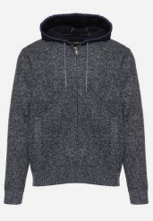Niebieska Dzianinowa Bluza z Kapturem z Wełną z Alpaki Daislli. Niebieskie bluzy męskie Born2be, l, bez wzorów, z dzianiny, z kapturem. Za 89.99 zł.