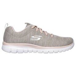 Buty Skechers Graceful Twisted Fortune 12614 Ntcl beżowy. Brązowe obuwie sportowe damskie bez wzorów, z dzianiny. Za 367.40 zł.