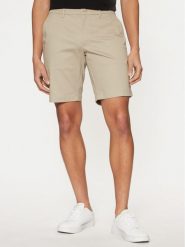 Calvin Klein Szorty materiałowe K10K114071 Beżowy Slim Fit. Brązowe szorty męskie Calvin Klein, m, bez wzorów, z bawełny. Za 199.99 zł.