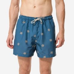 Second Life - Spodenki surfingowe męskie Decathlon 100... - Stan Doskonały. Niebieskie kąpielówki męskie Decathlon, l, bez wzorów, z materiału, krótkie. Za 41.99 zł.
