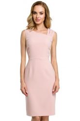 Sukienka elegancka ołówkowa z asymetrycznym dekoltem pudrowy róż. Czerwone sukienki damskie Sukienki.shop, do pracy, l, bez wzorów, z materiału, biznesowe, z asymetrycznym kołnierzem, bez ramiączek, midi, asymetryczne. W wyprzedaży za 174.00 zł.