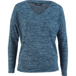 Sweter z polaru z dekoltem w serek bonprix ciemnoniebieski melanż. Swetry damskie marki bonprix. Za 54.99 zł.