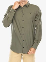 Koszula turystyczna Houdini Longsleeve Shirt. Zielone koszule męskie Houdini, s, bez wzorów, z materiału, wakacyjne, bez kołnierzyka, bez ramiączek. Za 289.99 zł.