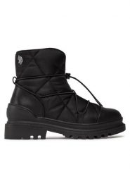 U.S. Polo Assn. Trzewiki BRUNA011 Czarny. Czarne botki damskie U.S. Polo Assn., z materiału, bez obcasa, na płaskiej podeszwie, bez zapięcia. Za 379.99 zł.