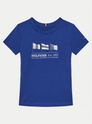 Tommy Hilfiger T-Shirt KB0KB09350 S Niebieski Regular Fit. Niebieskie t-shirty dla chłopców Tommy Hilfiger, bez wzorów, z bawełny, bez ramiączek. Za 79.99 zł.