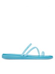 Crocs Japonki Miami Frosted Toe Loop 211253 Niebieski. Niebieskie klapki damskie Crocs, bez wzorów, z tworzywa sztucznego, bez obcasa. Za 149.99 zł.